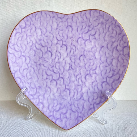 Formalities by Baum Bros Porcelain Heart Collection purple matte gold trim plate - Picture 1 of 8